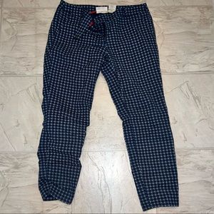 Dark Blue with white pattern work pants, Size 6